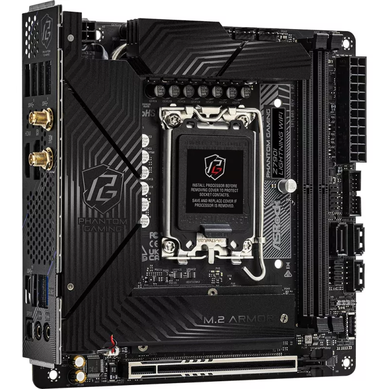 Motherboard ASRock Z790I LIGHTNING WIFI — Intel Z790, LGA 1700, Mini-ITX, DDR5 up to 8600 MHz, 2x DIMM, Wi‑Fi 6E, 2.5Gb LAN, 2x M.2
