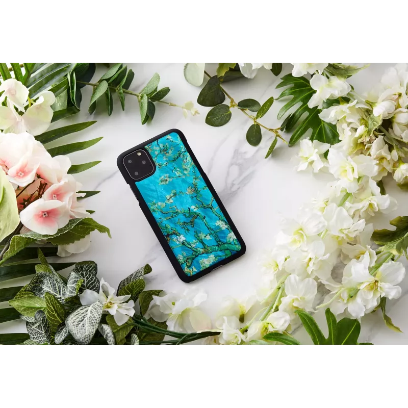 Protective smartphone case iKins for iPhone 11 Pro Max — Almond Blossom Black