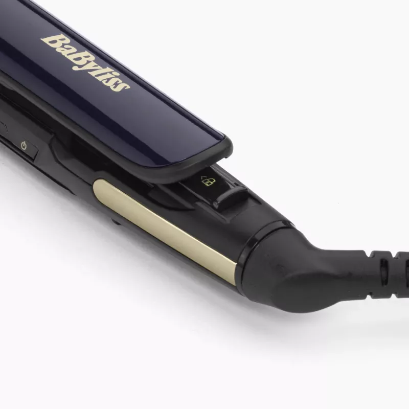 Hair Straightening Iron BABYLISS ST484E — Ceramic Plates, Warm Technology, 230V, 3.3m Cord, Black/Gold