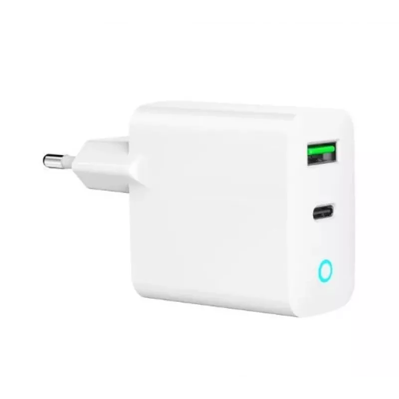 Alimentator Retea 220V GEMBIRD, Universal, 1 X USB Type-C D 20W, 1 X USB-a 3.0 QC 18W, Indicator LED, White