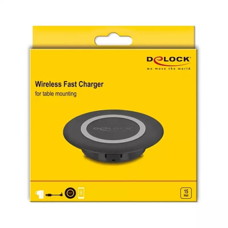 Indoor Charger DeLOCK 66284 Smartphone Black USB Wireless
