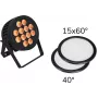 LED PAR Light EUROLITE 12x8W QCL 15x60° & 40° with 2 Diffuser Discs