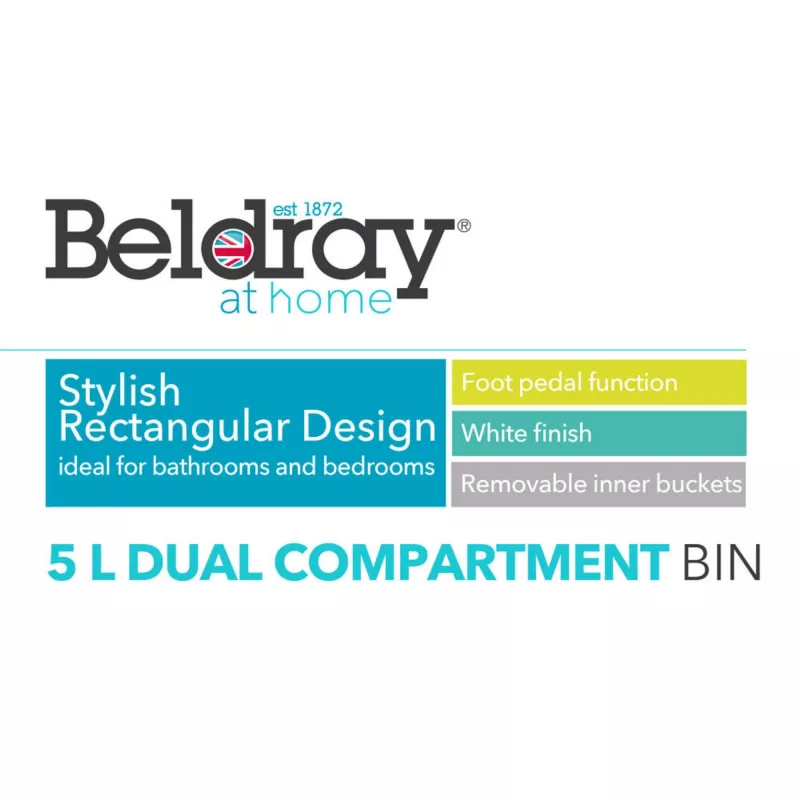 Trash bin Beldray LA035235WHTFEU7 dual compartment 5 L white