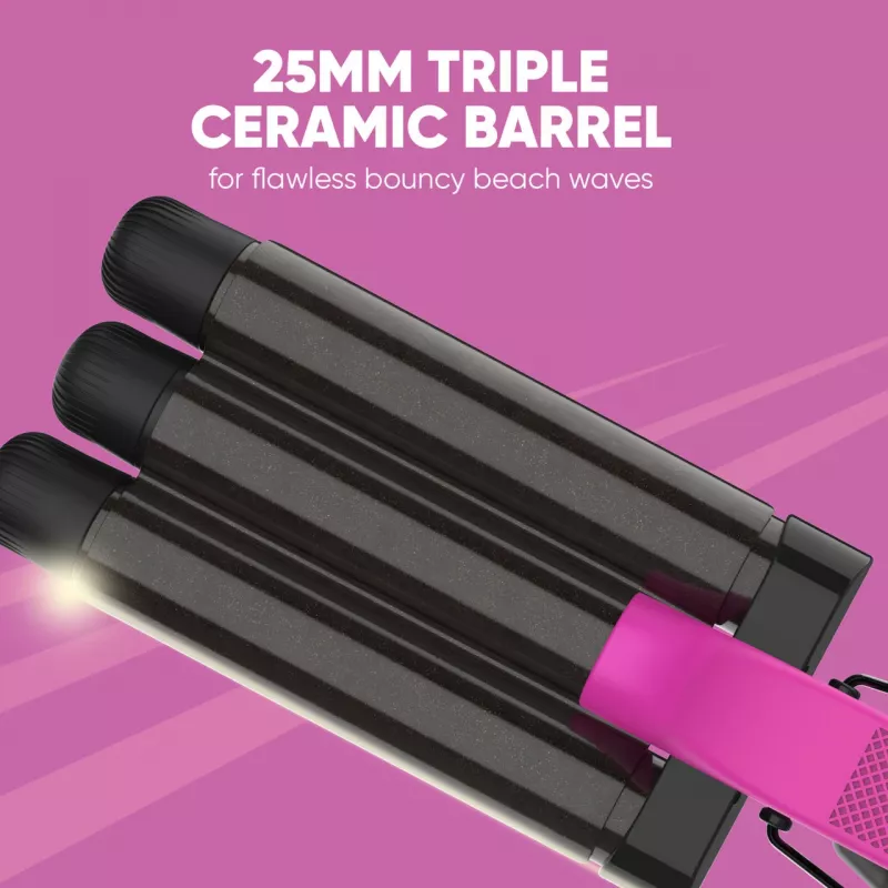 Triple Barrel Waver SBB SBWV-2000-EU 2000W — three-barrel hair waver