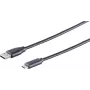 USB cable S/CONN 77143-1.0 USB 2.0 1 m USB C USB A Black