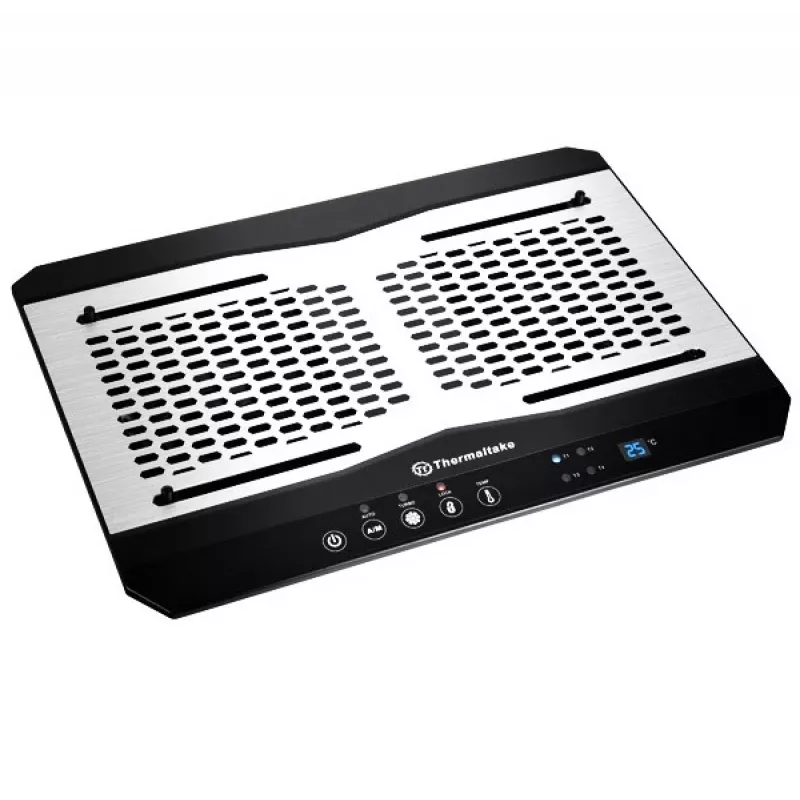 Notebook cooling pad THERMALTAKE CL-N002-PL12BL-A with 12 cm fan, aluminium and plastic, 390×277.5×49.3 mm, 1000–1300 RPM