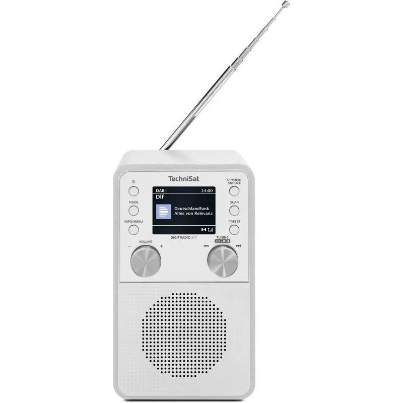 Digital radio TECHNISAT DigitRadio 317 White — FM and DAB+ reception, compact tabletop design