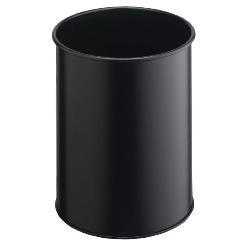 Waste Container Round Polyester Steel Black Durable 330101