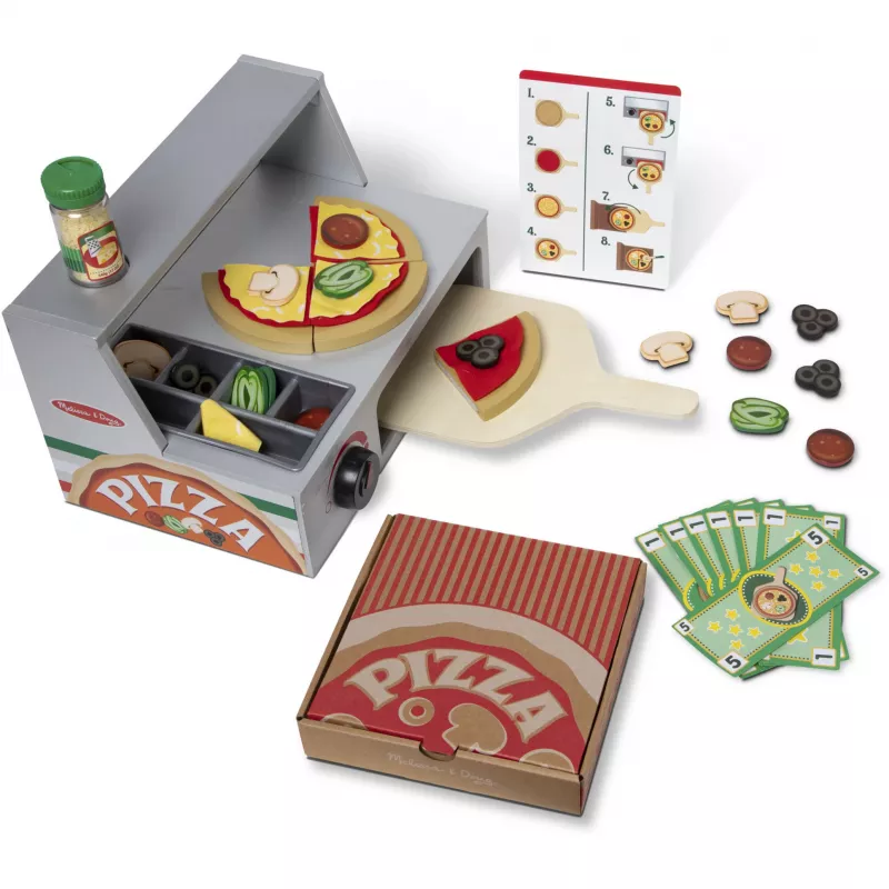 Play kitchen accessory Spin Master Melissa & Doug Top & Bake Pizza Counter, pretend pizza play set