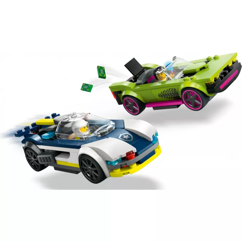 LEGO City playset 60415 Police Car and Muscle Car Chase — 213 pieces, 2 minifigures, age 6+