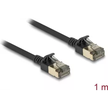 Network Cable DeLOCK RJ45 Cat.8.1 F/FTP Slim Pro 1m Black