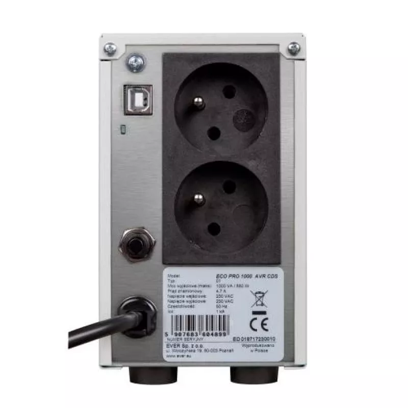 Ever ECO PRO 1200 AVR CDS UPS 1.2 kVA 780 W 2 AC outlets