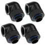 Adapter 90° G1/4 inch male to G1/4 inch female rotatable, XSPC, black, pack of 4