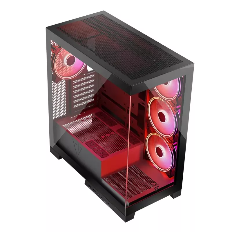 PC case MODECOM Volcano SPACE APEX ARGB Midi Tower, tempered glass, USB-C, supports ATX/microATX/Mini-ITX, GPU up to 430 mm, CPU cooler up to 180 mm