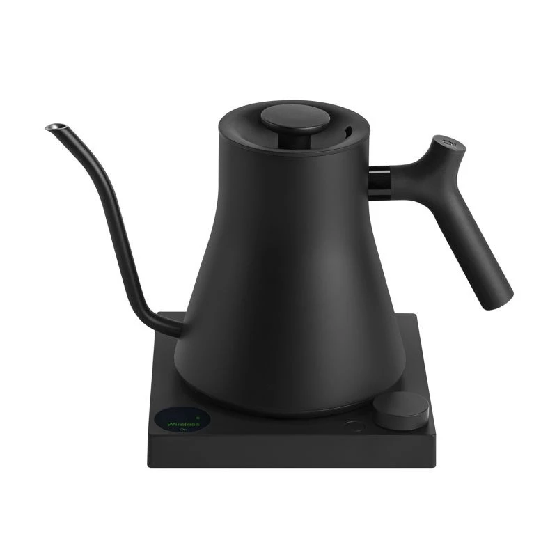 Electric kettle FELLOW 1L 1200W Matte Black — 0.9 L tank, adjustable 40–100°C, stainless steel filter and housing