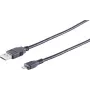 USB Cable S/CONN 14-11055 5m USB A Micro-USB B Black