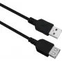 USB 2.0 extension cable helos 288309 0.5 m — Black, male-to-female
