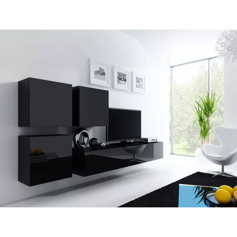 Cama TV Stand VIGO '180' 30/180/40 black/black gloss