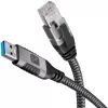 Techly ICOC U3A-RJ45-010 networking cable Black, Silver 1 m Cat6 F/UTP (FTP)