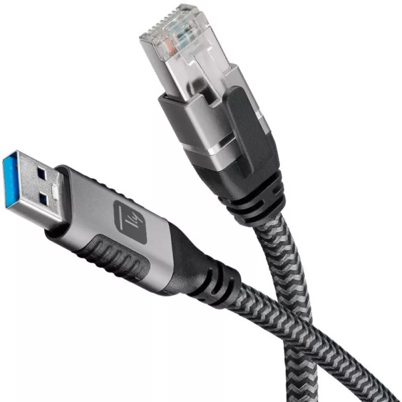 Techly ICOC U3A-RJ45-010 networking cable Black, Silver 1 m Cat6 F/UTP (FTP)