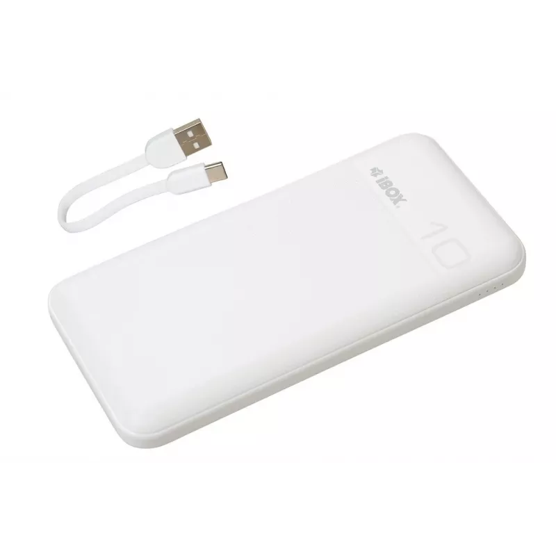 Portable power bank IBOX IPB10 10000 mAh, Li-Ion, Quick Charge 3.0, USB‑C & USB‑A outputs, 20W PD