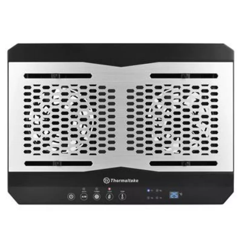 Notebook cooling pad THERMALTAKE CL-N002-PL12BL-A with 12 cm fan, aluminium and plastic, 390×277.5×49.3 mm, 1000–1300 RPM