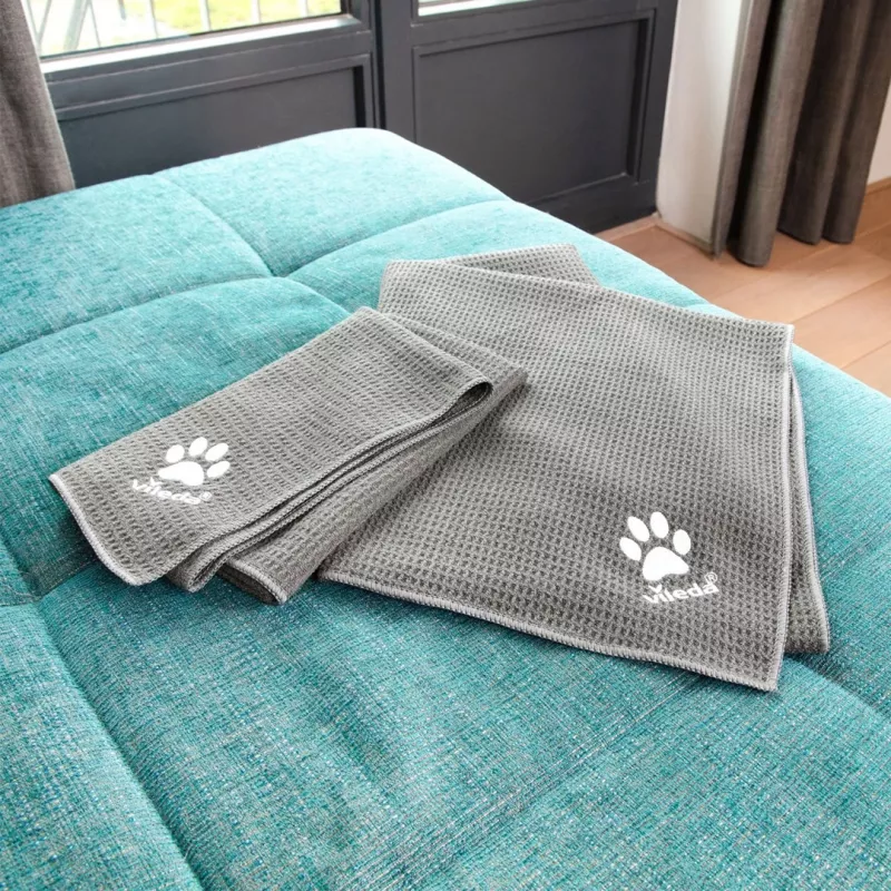 Towel VILEDA Pet Wipes 172650 450x700 mm, polyester, machine washable, grey