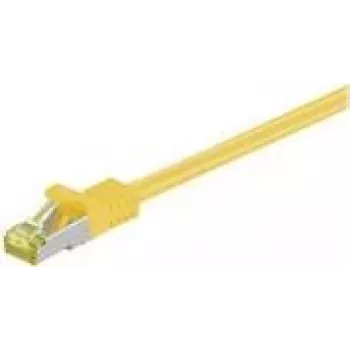 Wentronic GoobayCat.7 Raw Cable Patch Cable, S/FTP (PiMF), Yellow, 0.25 m - LSZH Halogen-Free, Copper, RJ45 Plug (91566)