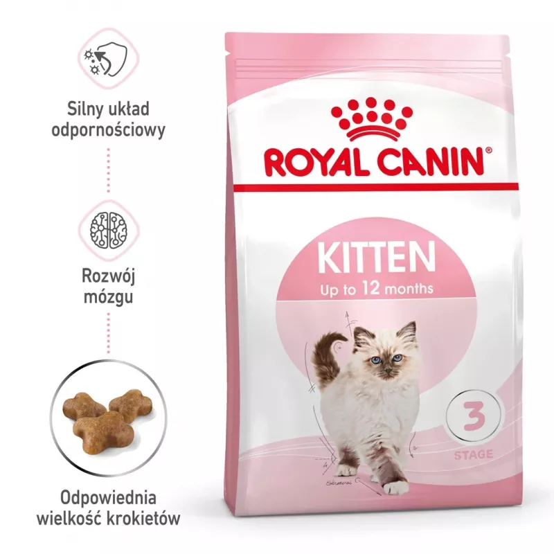 Dry cat food Royal Canin Kitten 2 kg — poultry (chicken) formula, protein 36%, fat 18%