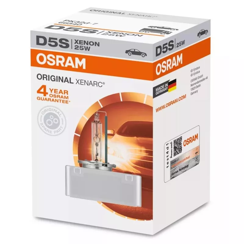 Xenon headlight bulb Osram Xenarc Original D5S 25W, single pack