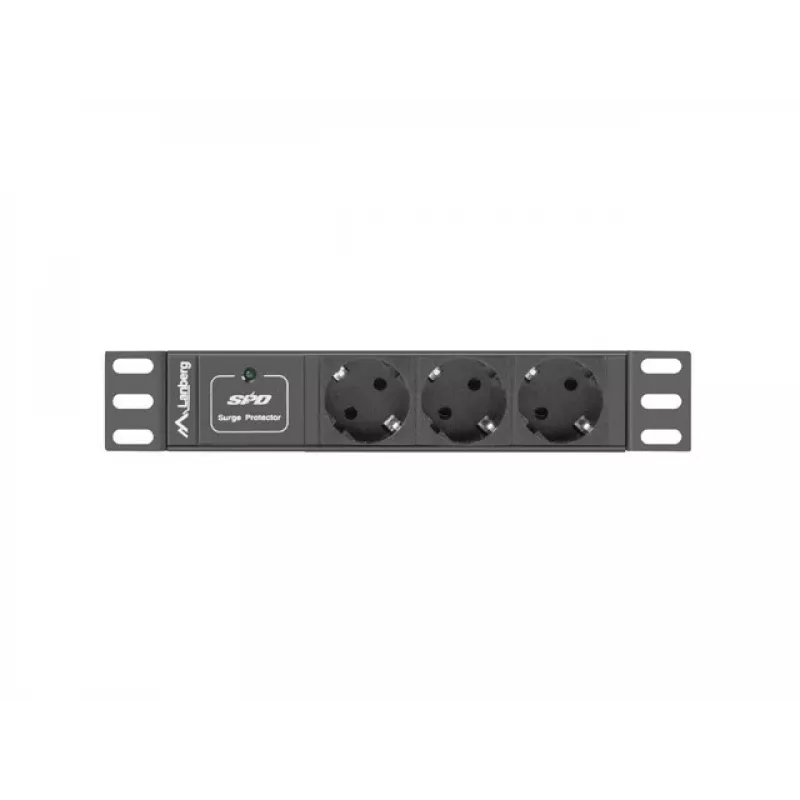 Lanberg PDU-03F-0200-BK Stromverteilereinheit (PDU) 1U Black 3 AC-Outputs (PDU-03E-0200-IEC-BK)