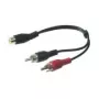 Wentronic Goobay RCA-Adapter Cable, Black, 0.2 m - RCA-Socket > 2x RCA-Plug (Audio left/right) (50008)