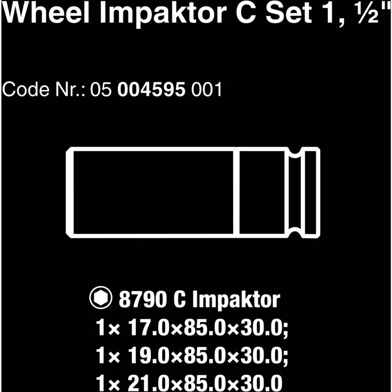 Impact socket set Wera 05004595001