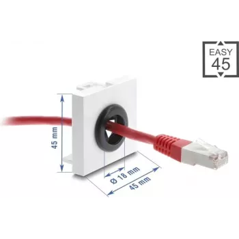 Cable Grommet DELOCK Easy 45, 18 mm diameter, desk/cabinet cable pass-through