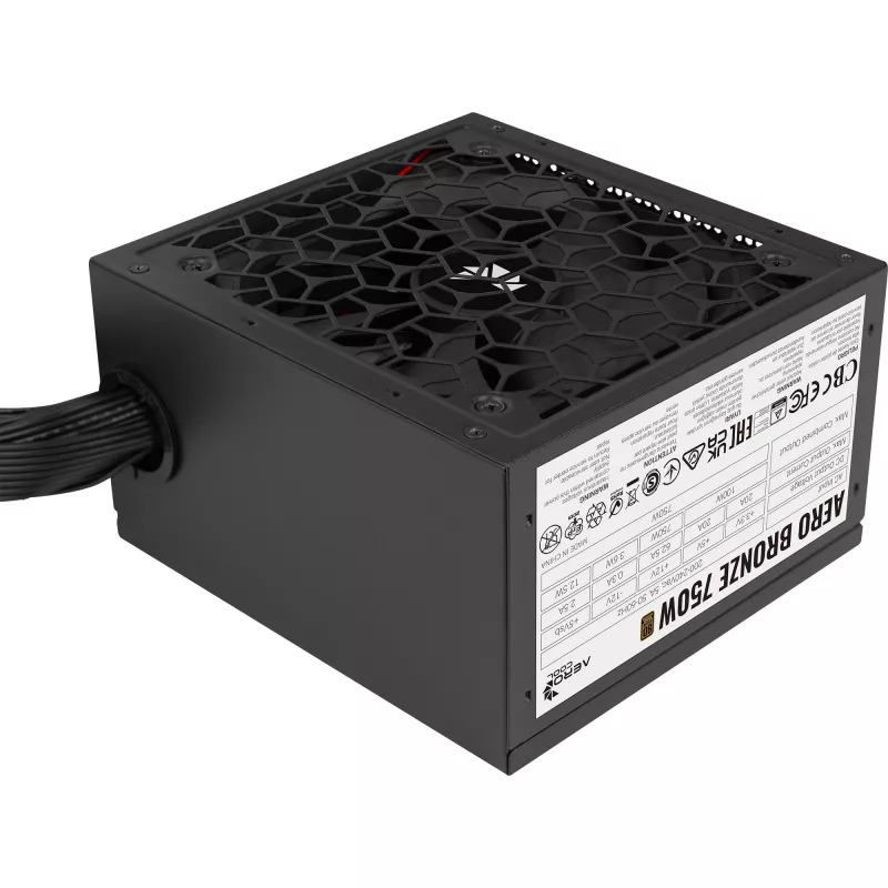 Power supply AEROCOOL AERO BRONZE 750W APFC (V.2 2025) – 750W output, APFC