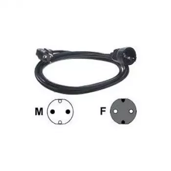 Power Cable Bachmann 5m Schuko H05VV-F 3G 1.50mm² Black