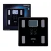 Electronic personal scale Omron VIVA — square, black, max 150 kg, 100 g accuracy, body fat/BMI/BMR, 30-user memory