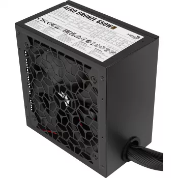 Power Supply AEROCOOL AERO BRONZE 650W APFC (V.2 2025) — 650W ATX PSU with Active PFC