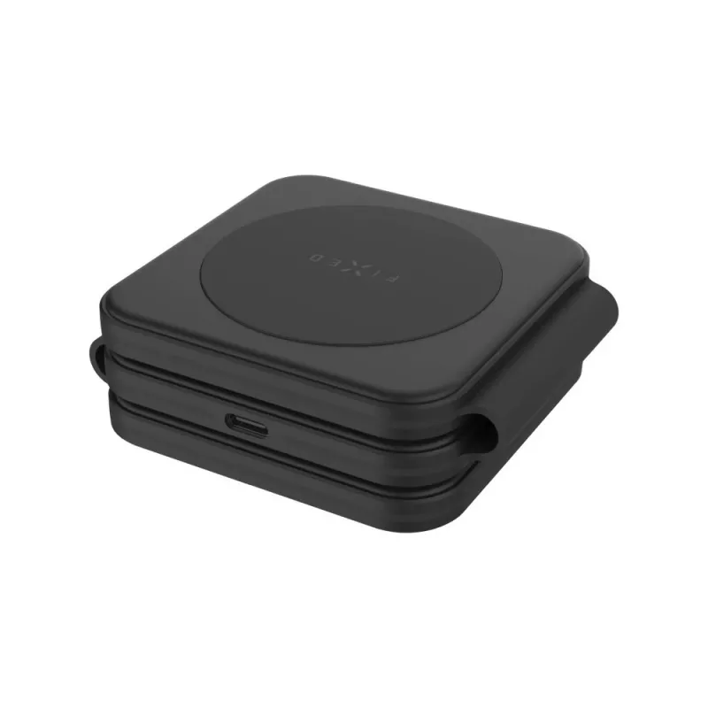 Wireless foldable charger FIXED FIXFLE-SA-BK 3‑in‑1 for Samsung — compact portable charger for phone, earbuds, wearables