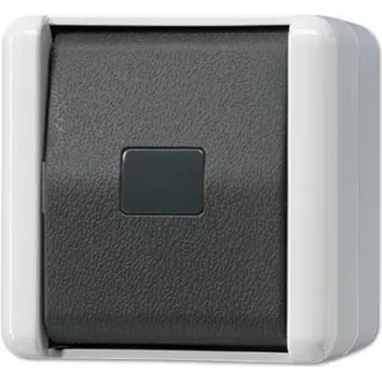 Pushbutton switch JUNG 833 W — black/white, IP44, 250 V AC, 10 A