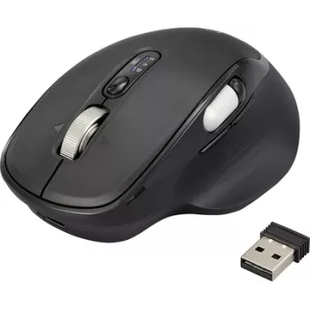 Renkforce RF-WM-220 Mouse Wireless, Bluetooth® Size: M/L optical Black 11 Buttons 4800 dpi Ergonomic, Easy Switch 3 Devices, Multipair-Funktion, (RF-6857524)