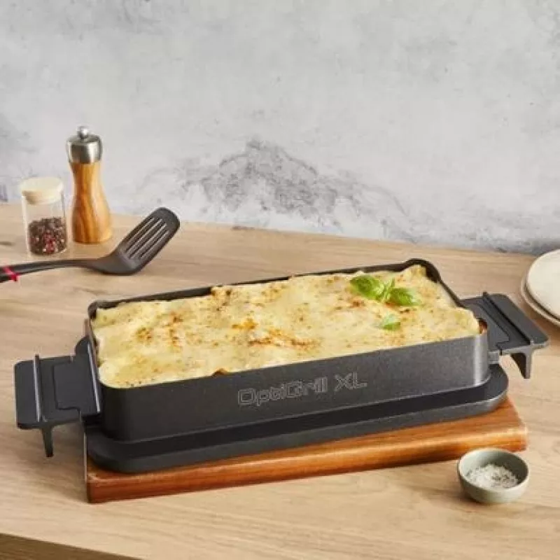 Electric contact grill Tefal OptiGrill+ XL stainless steel — large capacity, automatic cooking programs