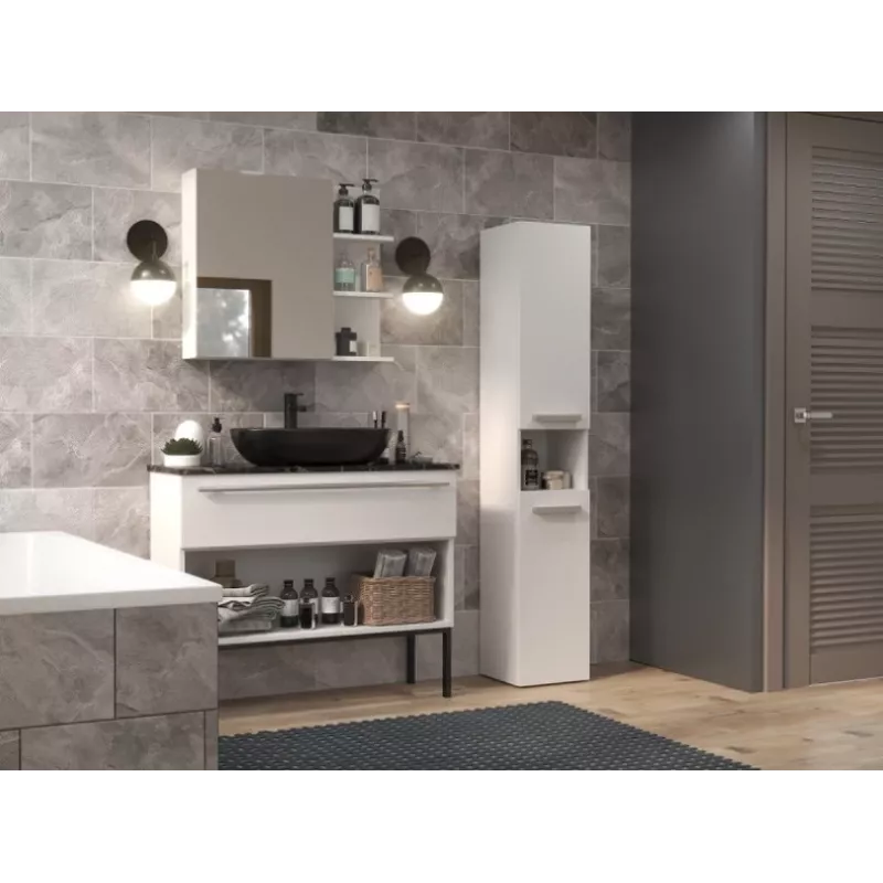 Bathroom cabinet NEL III 31x30x174 cm, matte white