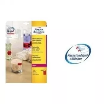 Avery L7263R - neon red - 38.1 x 99.1 mm 350 label(s) (25 Sheets x 14) Labels