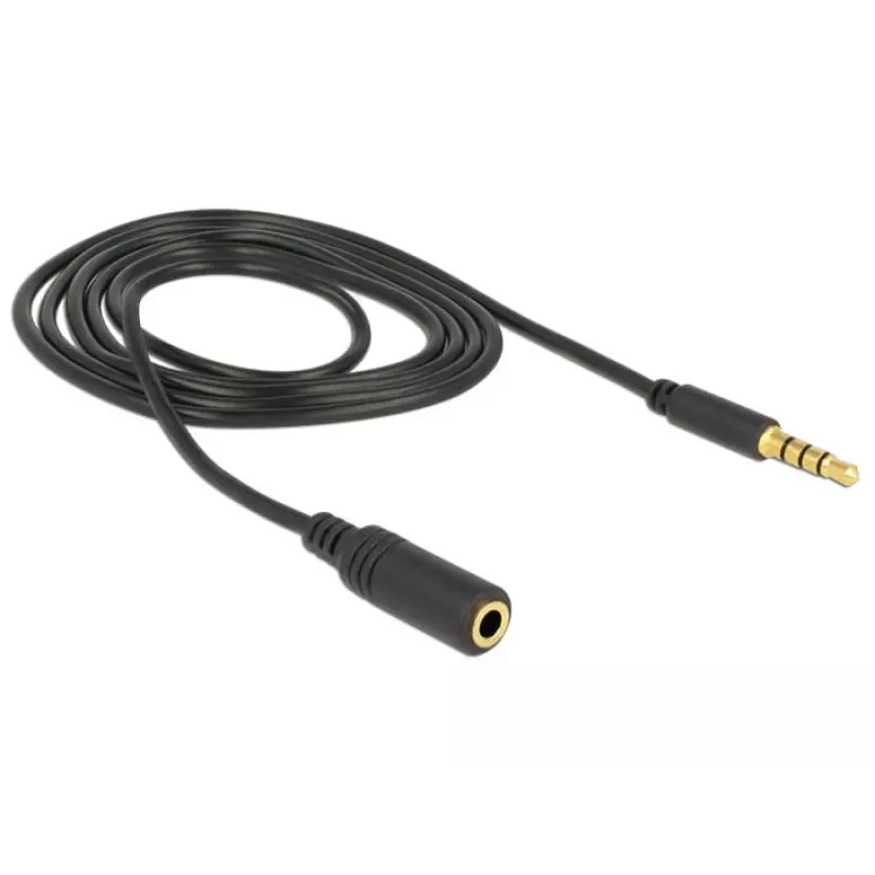 Audio Cable 3.5mm Male to Female DeLOCK 84666 Black 1m