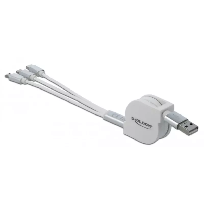 USB Cable DeLOCK 85850 0.98m USB 2.0 USB A USB C/Micro-USB B/Lightning