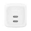 Indoor AC fast charger Belkin WCH020KQ2MWH-B6 — 2x USB‑C, 2 m integrated cable, white