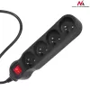 Maclean MCE180 power strip 1,4 M 4 indoor AC outlets Black