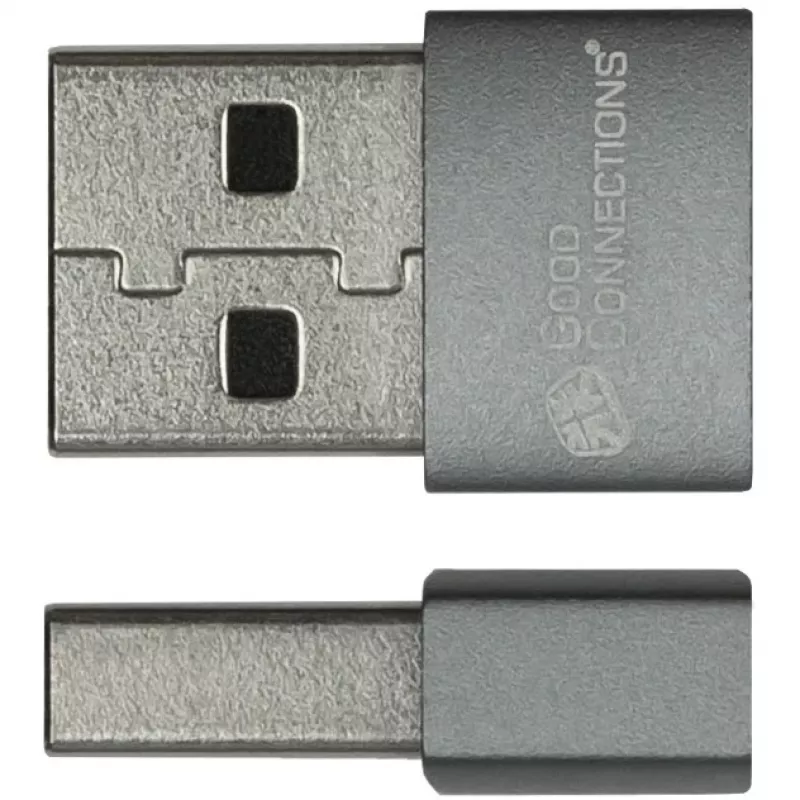 Good Connections Adapter USB 2.0 Plug A an USB-C Socket AluminiumEnclosure Grey (USB-AD203)