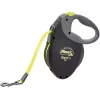 Retractable lead Flexi NEON GIANT M — 8 m tape leash, max load 25 kg, ergonomic handle, black/yellow